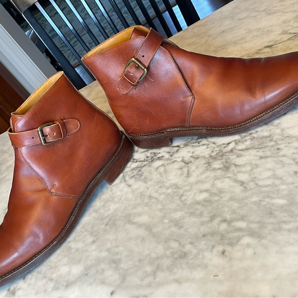 Handmade Crockett&Jones x Polo Ralph Lauren Brown Leather Desert Boots Mens 12D - Picture 6 of 15